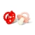 Gryzak logopedyczny Grzybek dla niemowląt na ząbkowanie RaZbaby 2 szuki czerwony i różowy